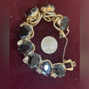 Vintage Glass and Gold Tone Bracelet